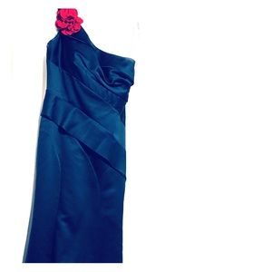 EUC One shoulder, floor length gown